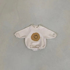 Baby Smiley Patch Crew Neck Bodysuit