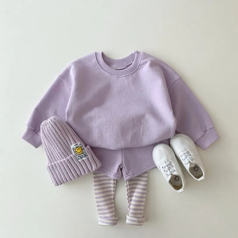 2 Piece Baby Solid Color Suit