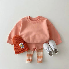 2 Piece Baby Solid Color Suit