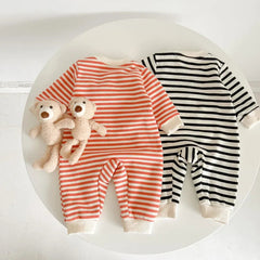 Baby Bear Striped Print Romper