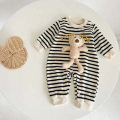 Baby Bear Striped Print Romper