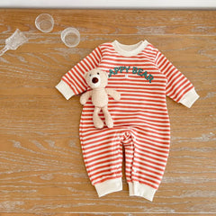 Baby Bear Striped Print Romper