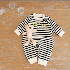 Baby Bear Striped Print Romper