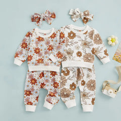 3-Piece Baby Girl Flower Print Set