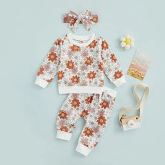 3-Piece Baby Girl Flower Print Set