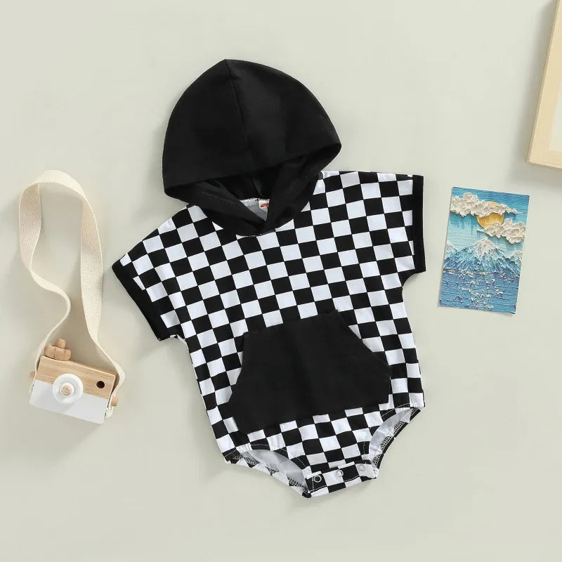 Baby Plaid Hooded Bodysuit