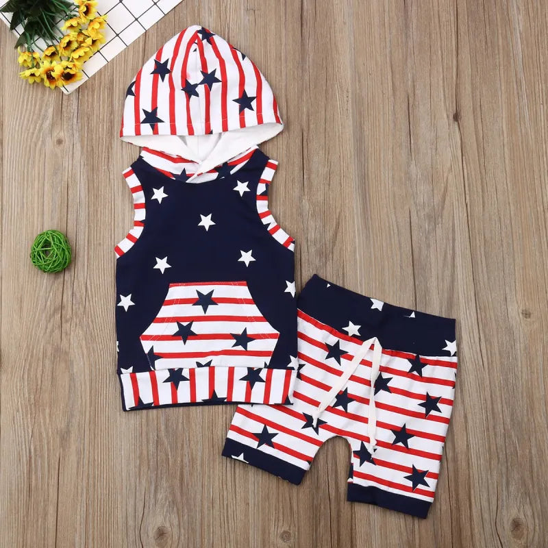 2pcs Baby Boy Independence Day Set