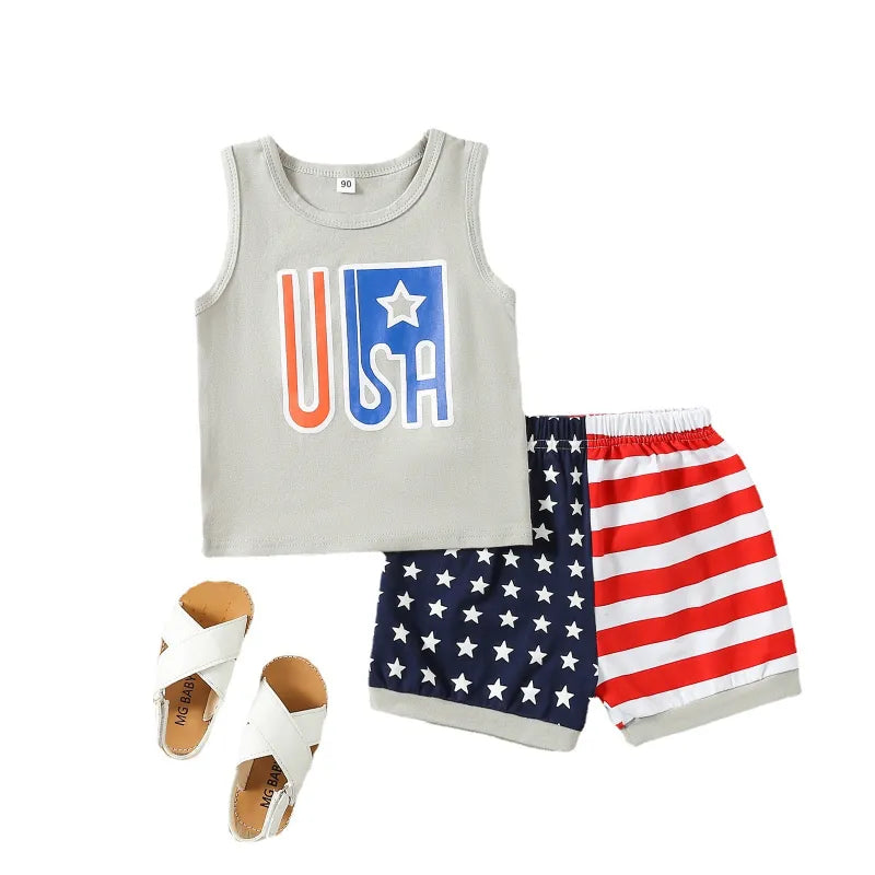 2pcs Baby Boy Independence Day Set