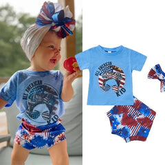 2pcs Baby Girl Independence Day Set