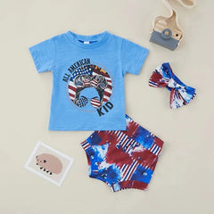 2pcs Baby Girl Independence Day Set