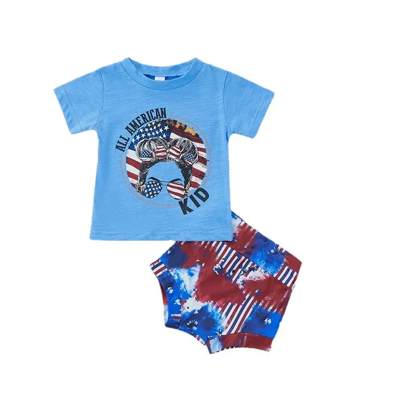 2pcs Baby Girl Independence Day Set