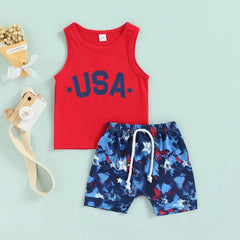 2pcs Baby Boy Independence Day Set