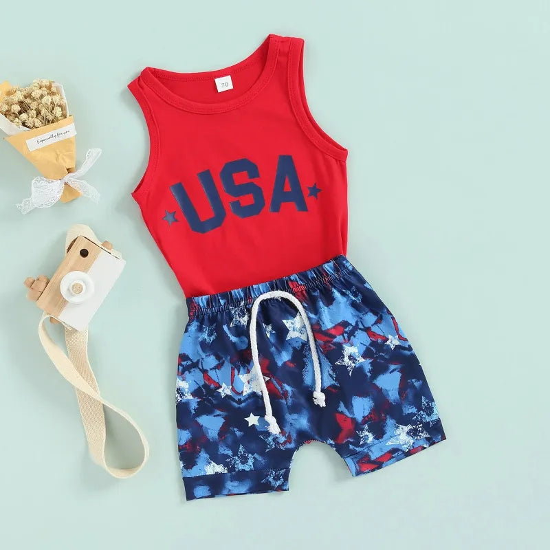 2pcs Baby Boy Independence Day Set