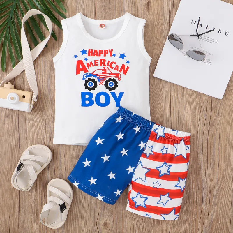 2pcs Baby Boy Independence Day Set