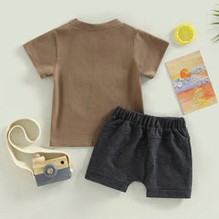 2pcs Baby Boy ONE COOL DUDE Print Set