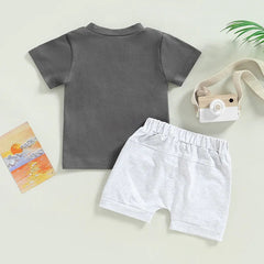 2pcs Baby Boy BIRTHDAY BOY Print Set