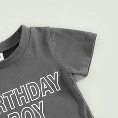 2pcs Baby Boy BIRTHDAY BOY Print Set