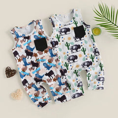 Baby boy Cowboy Print Romper