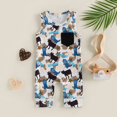 Baby boy Cowboy Print Romper