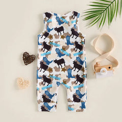 Baby boy Cowboy Print Romper