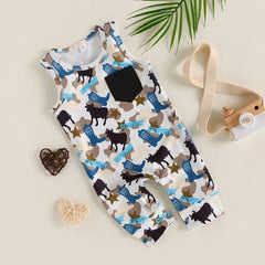 Baby boy Cowboy Print Romper