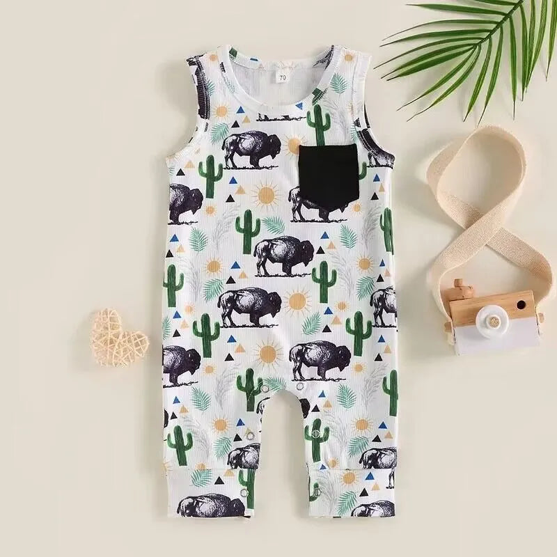 Baby boy Cowboy Print Romper