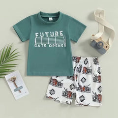 2pcs Baby Boy Cowboy Print Set