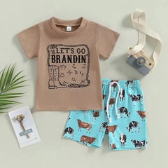 2pcs Baby Boy Cowboy Print Set