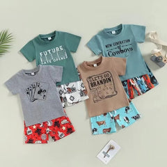 2pcs Baby Boy Cowboy Print Set