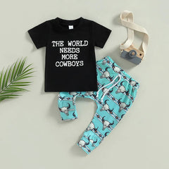 2pcs Baby Boy Cowboy Print Set