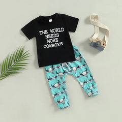 2pcs Baby Boy Cowboy Print Set