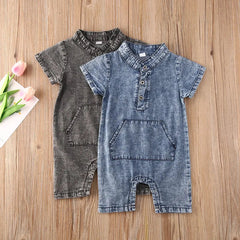 Baby Boy's Denim Romper