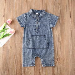 Baby Boy's Denim Romper