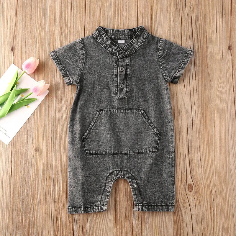 Baby Boy's Denim Romper