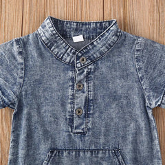 Baby Boy's Denim Romper