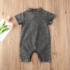 Baby Boy's Denim Romper