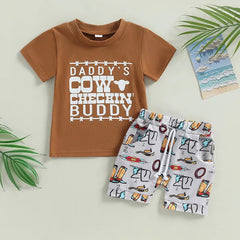 2pcs Baby Boy Cowboy Print Set