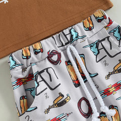 2pcs Baby Boy Cowboy Print Set