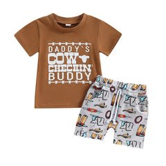 2pcs Baby Boy Cowboy Print Set