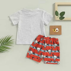 2pcs Baby Boy Cowboy Print Set