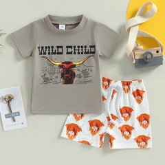 2pcs Baby Boy Cowboy Print Set