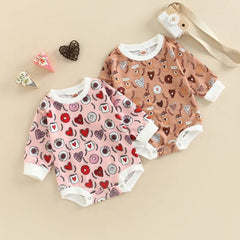 Baby Valentine's Day Heart Print Bodysuit