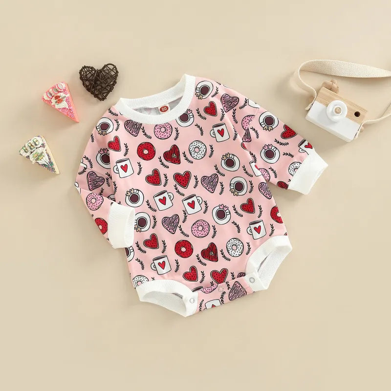 Baby Valentine's Day Heart Print Bodysuit