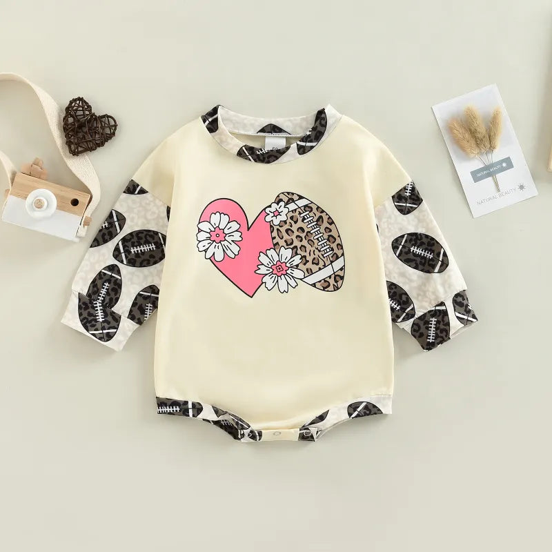 Baby Bootball Print Romper