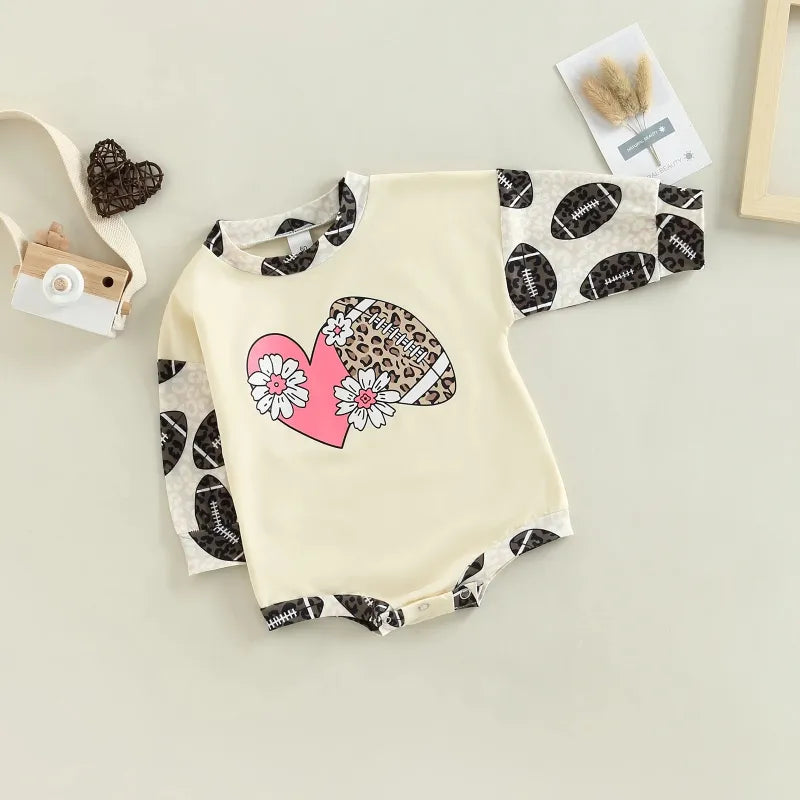 Baby Bootball Print Romper