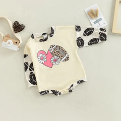 Baby Bootball Print Romper