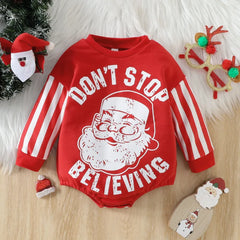 Baby Don't Ttop Believing Christmas Romper