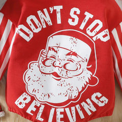 Baby Don't Ttop Believing Christmas Romper