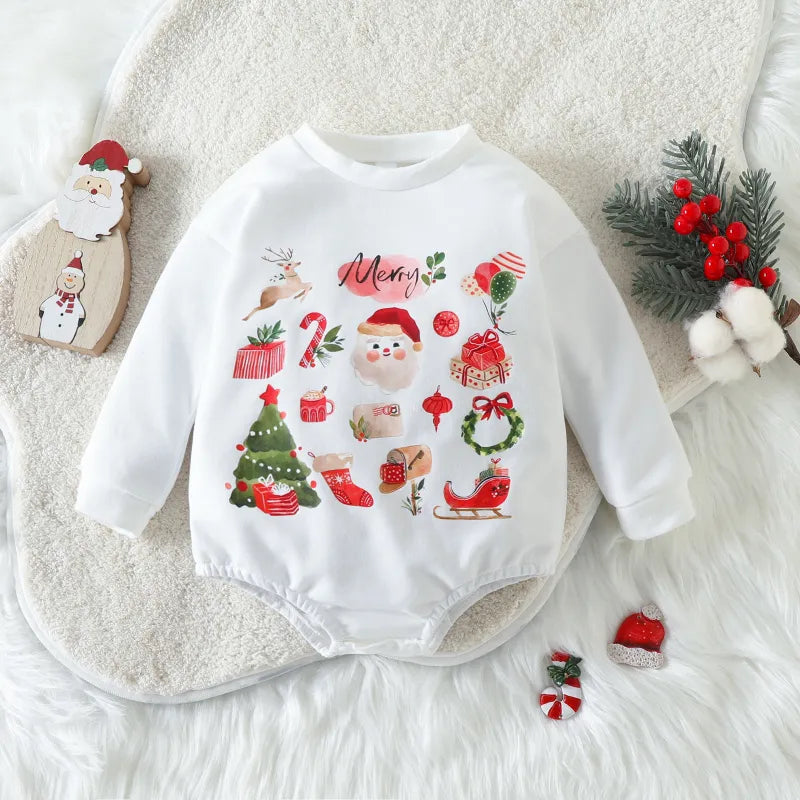 Baby Christmas Print Romper