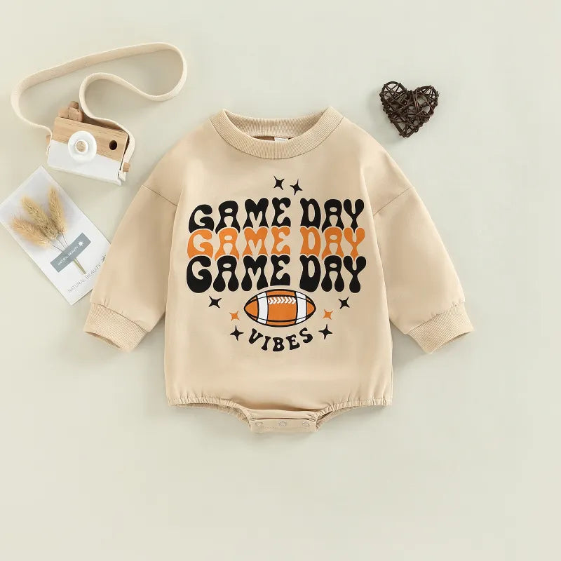 Baby Game Day Print Romper